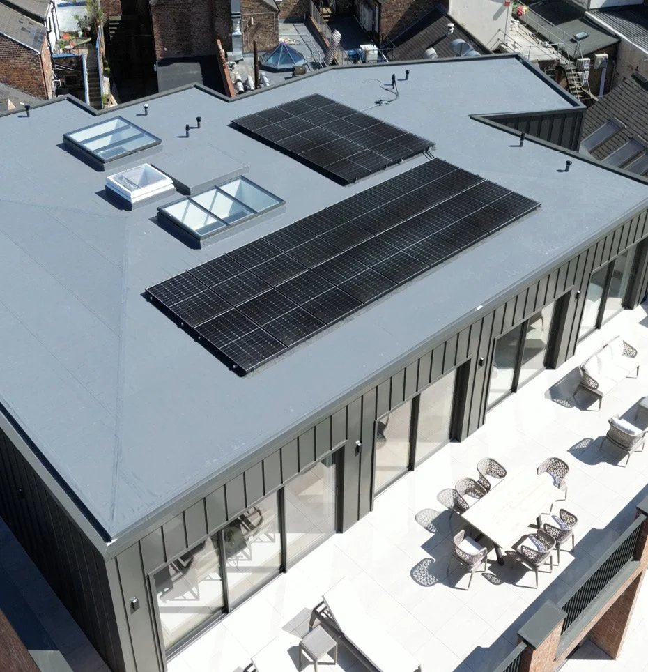 West Mews aerial drone view
